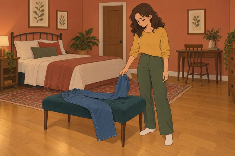 ¿Estoy gordo/a? Autoevaluación muestra una mujer con vaqueros.