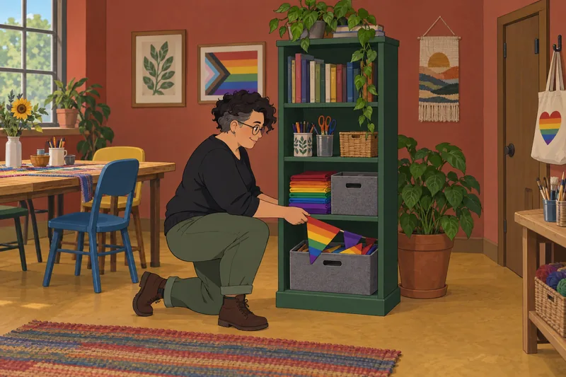 Am I Fruity: sorting a Pride-colored pennant.