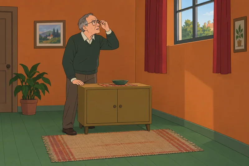 cuestionario ¿Estoy perdiendo: hombre ajusta sus gafas.