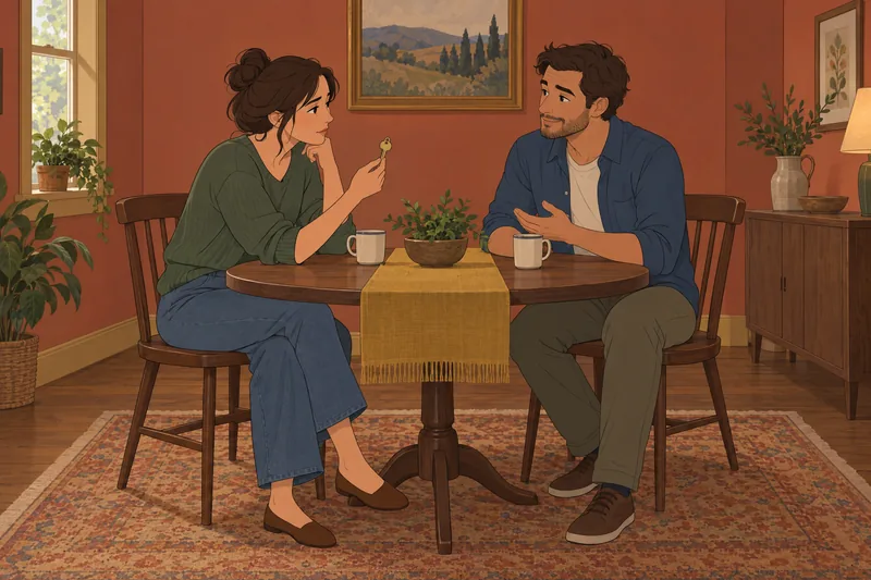 cuestionario ¿Soy una: dos adultos negocian un plan.
