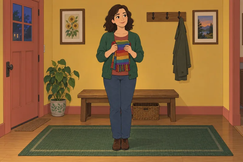 ¿Soy lesbiana? Quiz junto a una bufanda.