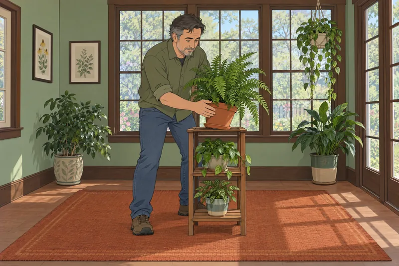 Am I Mentally: He steadies a fallen houseplant.