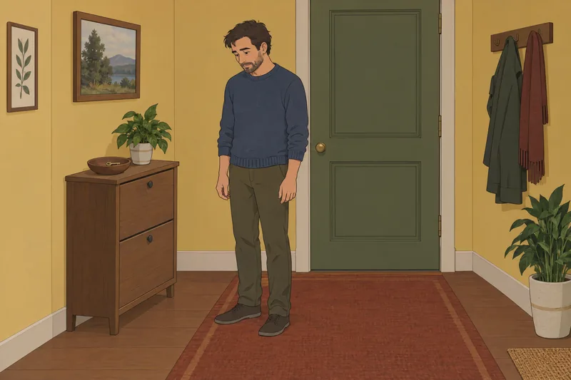 ¿Tengo una obsesión? junto a una puerta cerrada.