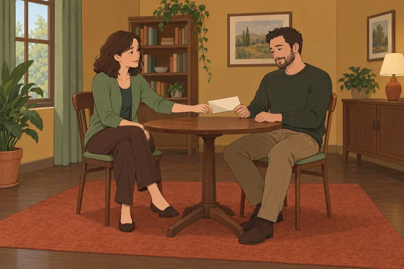 cuestionario ¿Soy una: conversación tranquila ante un sobre.