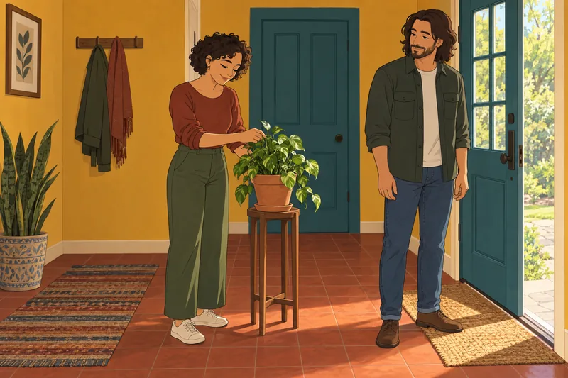 Am I Ready: someone tends a potted plant.