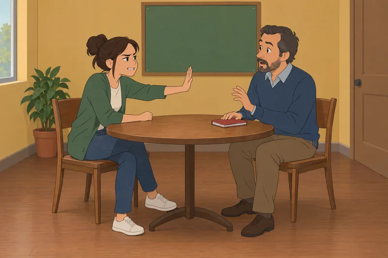 Am I Rude depicts a meeting interruption.