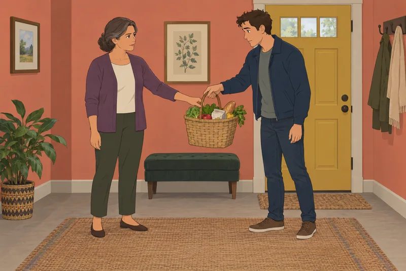 Am I Sexist shows her choosing groceries.
