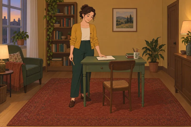 ¿Soy tonto/a? Quiz: mujer pausa ante notas.