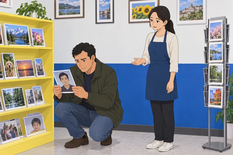 Am I Ugly pauses over a printed portrait.