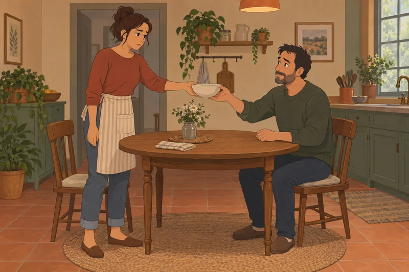 Ambivalence Toward Men shapes a kitchen exchange.