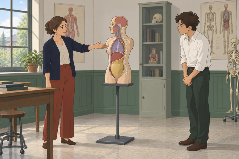 Anatomical Terms Quiz: an instructor demonstrates anatomical planes.
