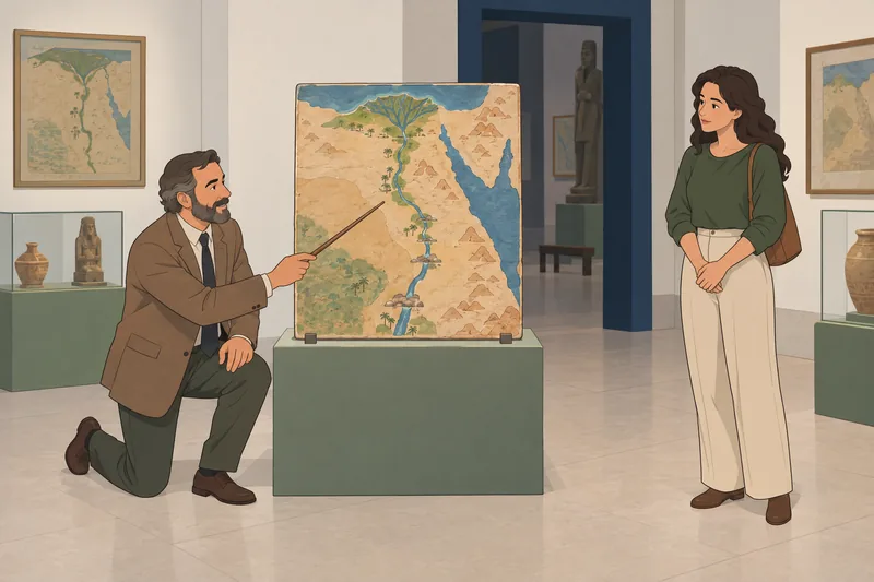 Ancient Egypt Map anchors a museum geography lesson.