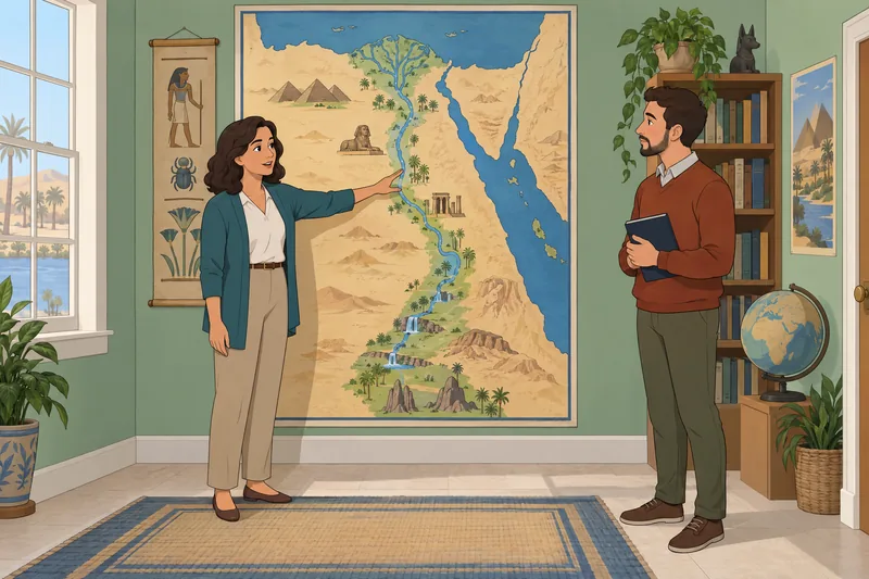 Ancient Egypt Map anchors a museum geography lesson.