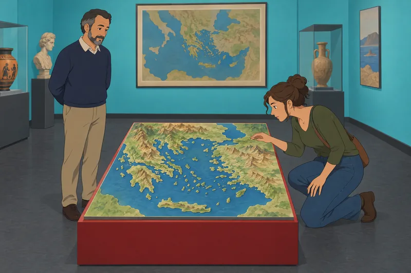 Ancient Greece Map relief draws the Aegean.