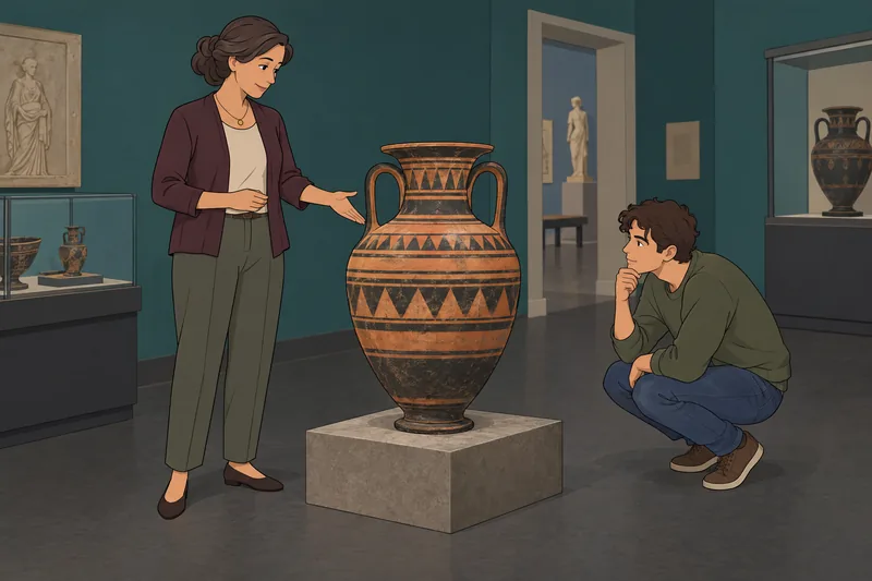 El cuestionario de historia muestra una sala museística.