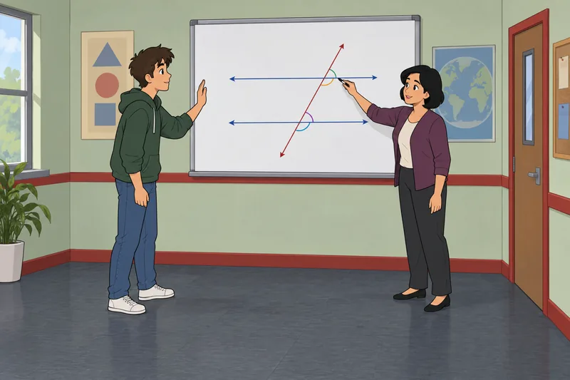 Angle Relationships Quiz shows parallel lines.