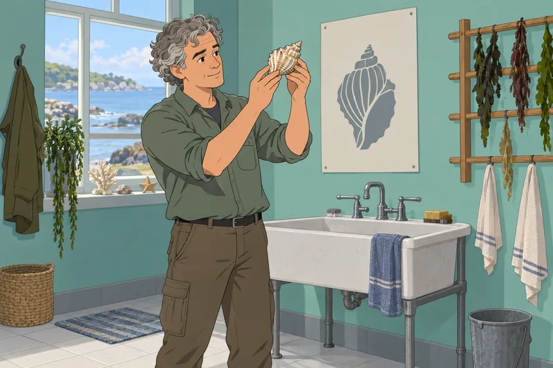 Animal Identification Quiz: a naturalist examines a seashell.
