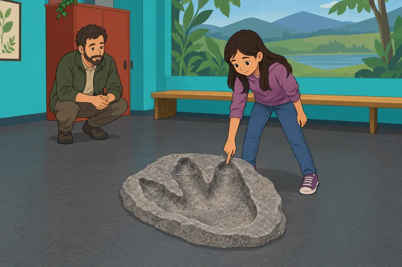 Una escena del cuestionario de animales: una huella.