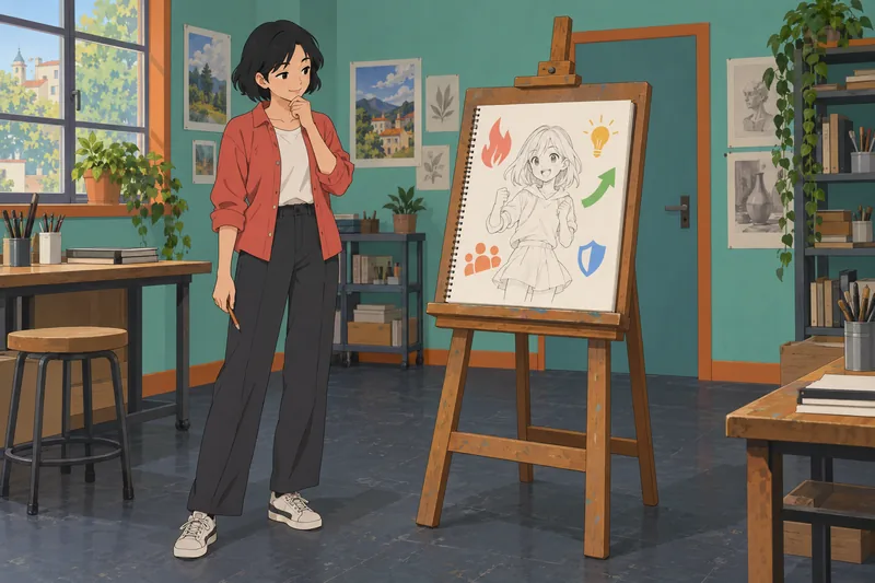 Quiz de personalidad aparece en un boceto creativo.