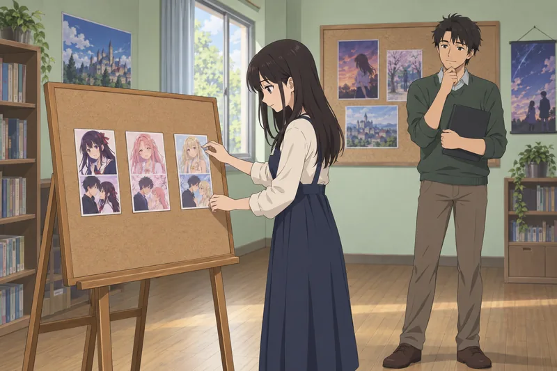 Anime Girlfriend Quiz shows a fan sorting cards.