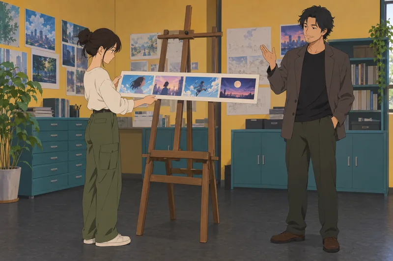 Quiz de openings muestra un editor comparando fotogramas.