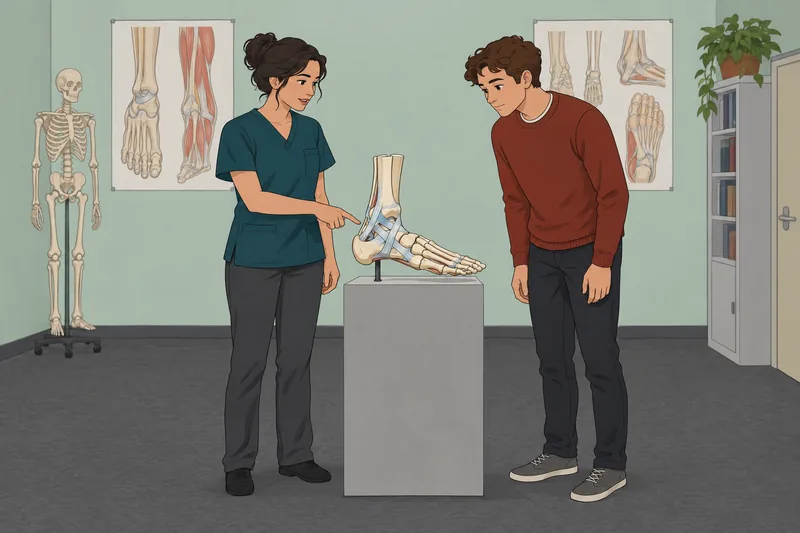 Ankle Anatomy Quiz presents an ankle skeleton.
