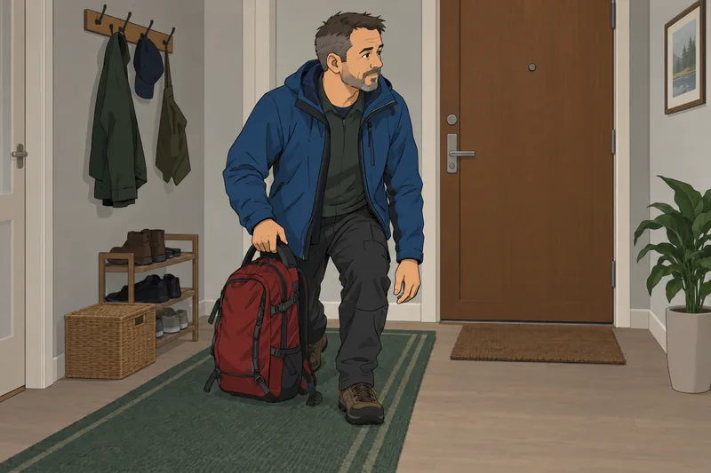 Test de validez anticipatoria: trabajador prepara mochila.