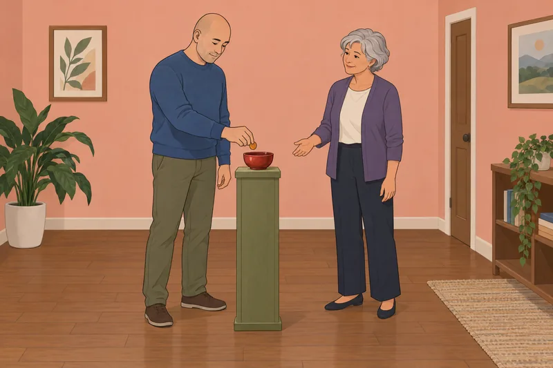 Health Quiz: standing with a colored response token.