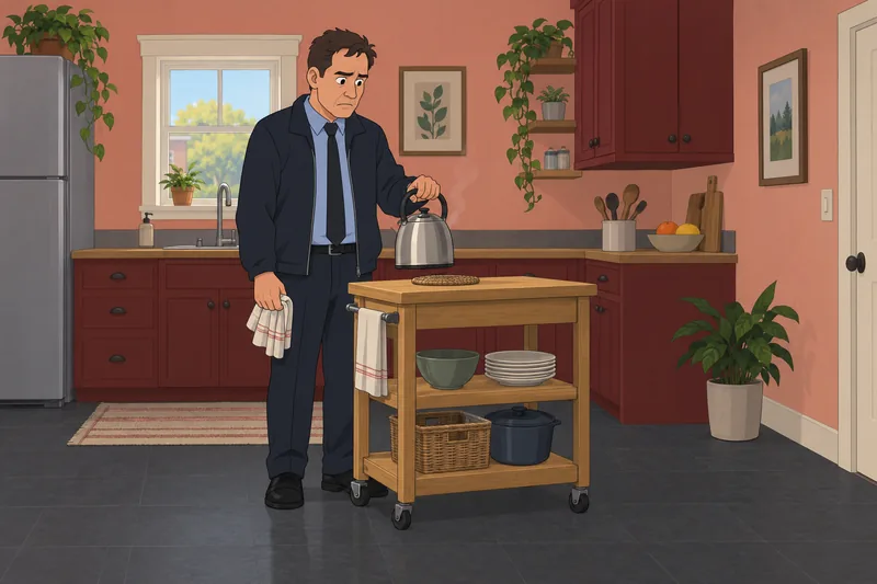 Anxiety Level Scale captures a nervous kitchen pause.