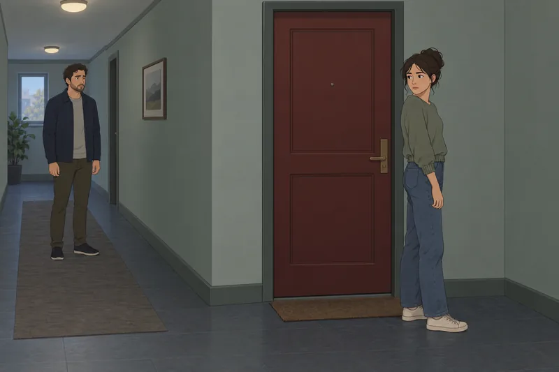 Anxiety or Intuition: adults pause by a door.