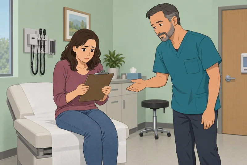 Anxiety Scale Test shows a patient pausing.