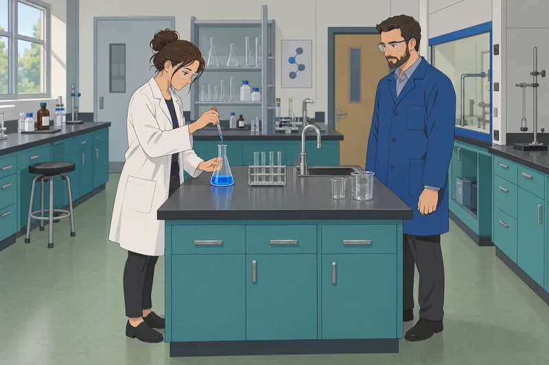 AP Chem Quiz shows a careful lab test.