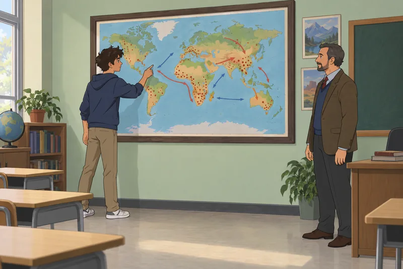 AP Human Geography map lesson in class.