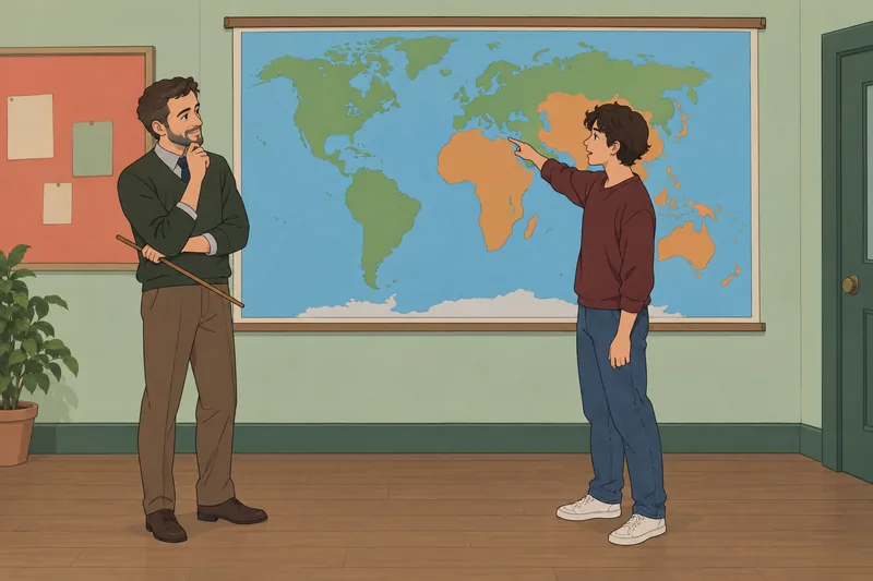 El cuestionario de mapas aparece en clase.