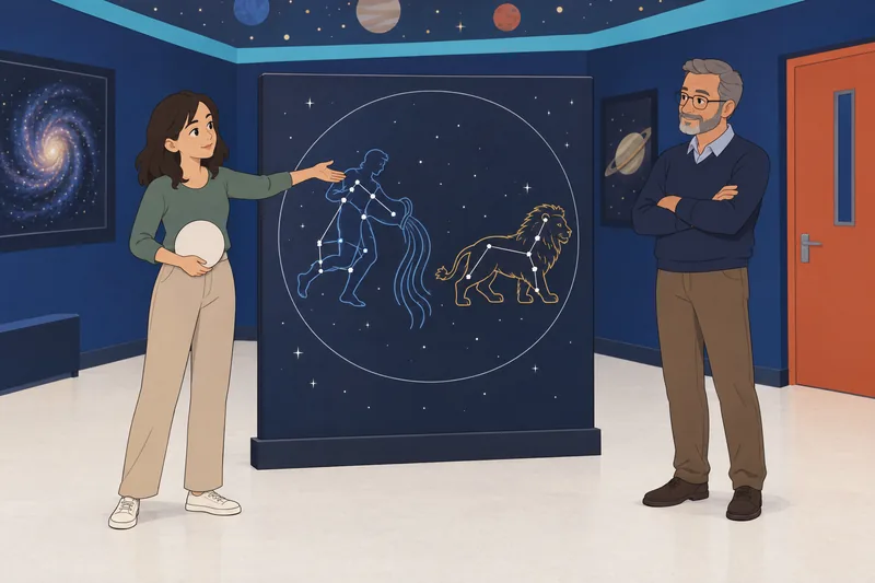 cuestionario sobre Acuario muestra un mapa estelar.