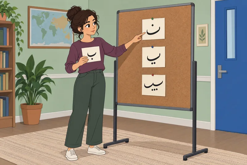 Arabic Alphabet Quiz shows calm script-card practice.