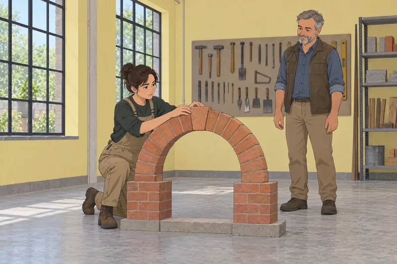 Architecture Quiz shows a trainee testing an arch.