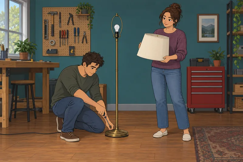 Are We a? Partners coordinate a lamp repair.