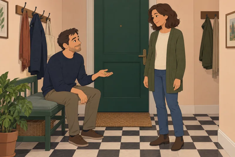 cuestionario ¿Somos amigos? muestra amigos ante una puerta.