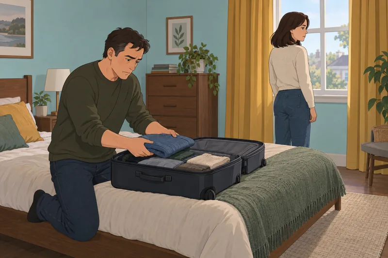 Are We Growing apart beside an open suitcase.