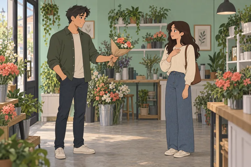 Are We Just reading his bouquet gesture?