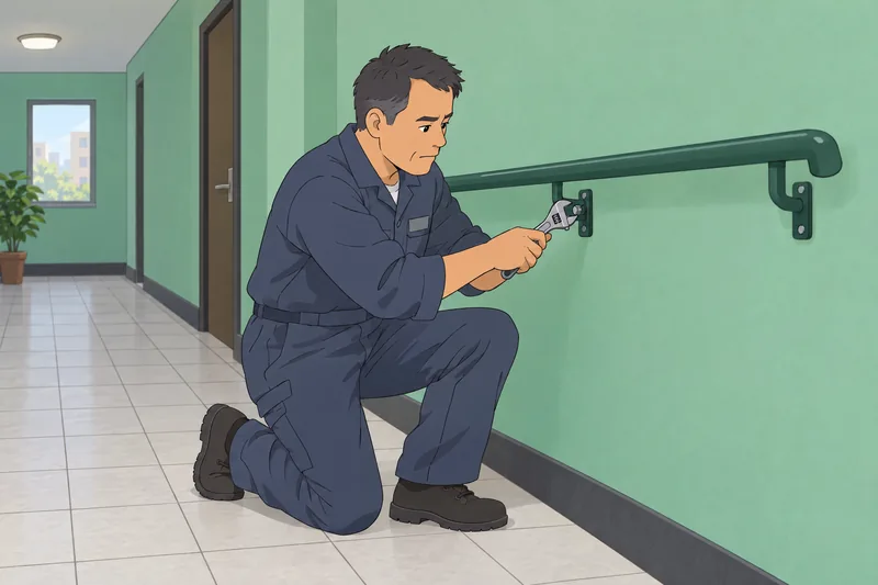 Responsibility Questionnaire Test: A caretaker repairs a handrail.