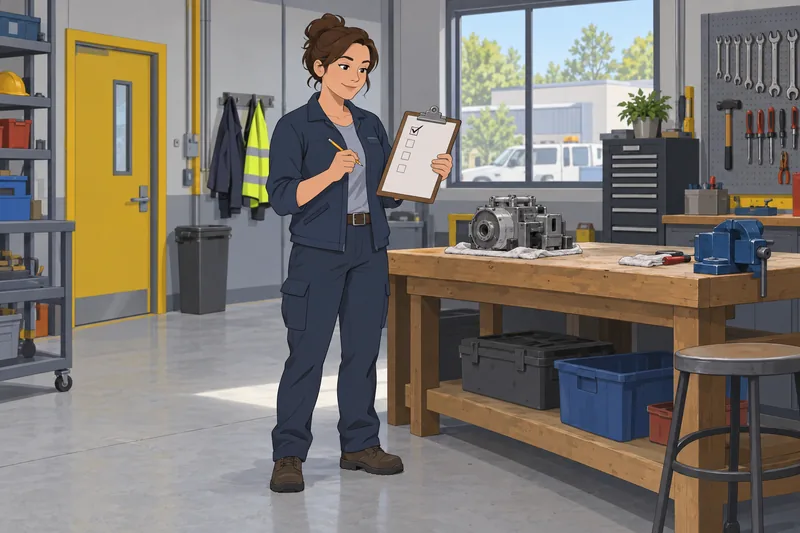 Responsibility Questionnaire Test: A worker checks finished duties.
