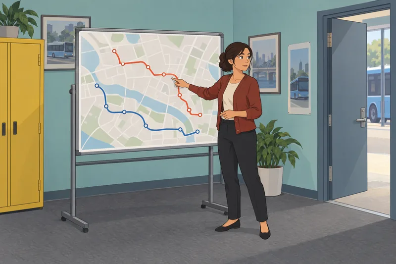 Are You a? She checks a route map.