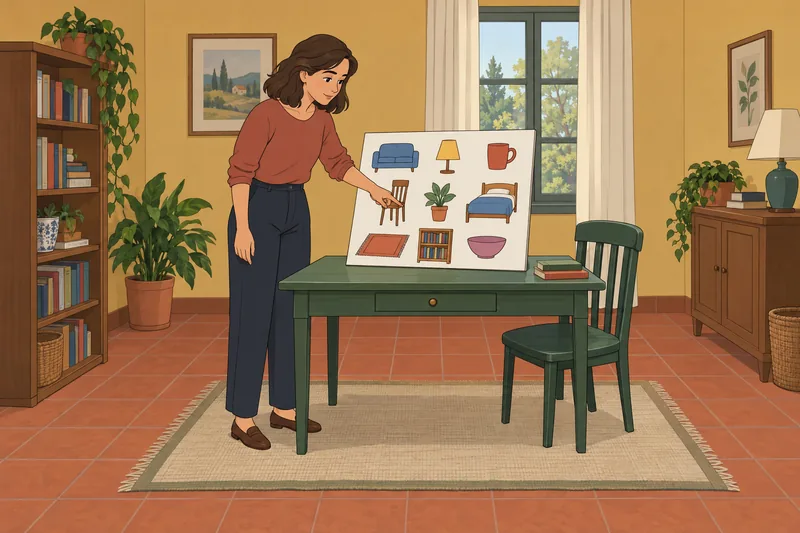 Viewer or Listener? She studies colorful shapes.