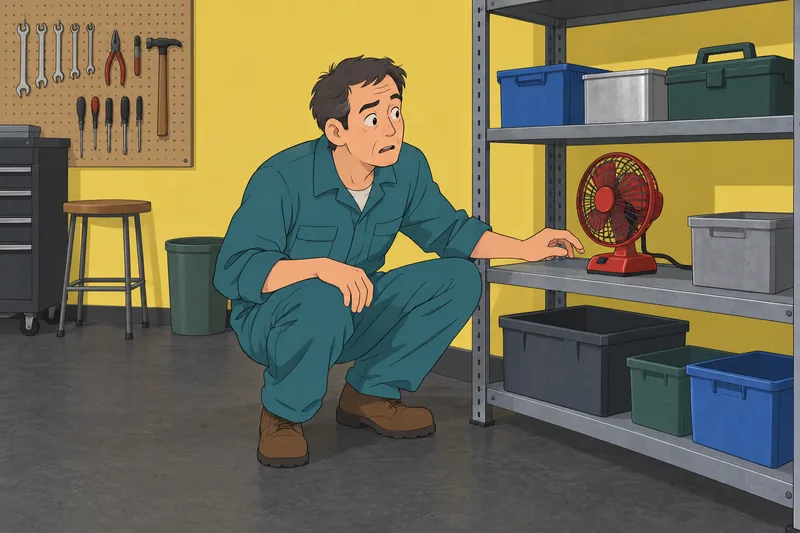cuestionario ¿Te asustas? Él observa el ventilador.