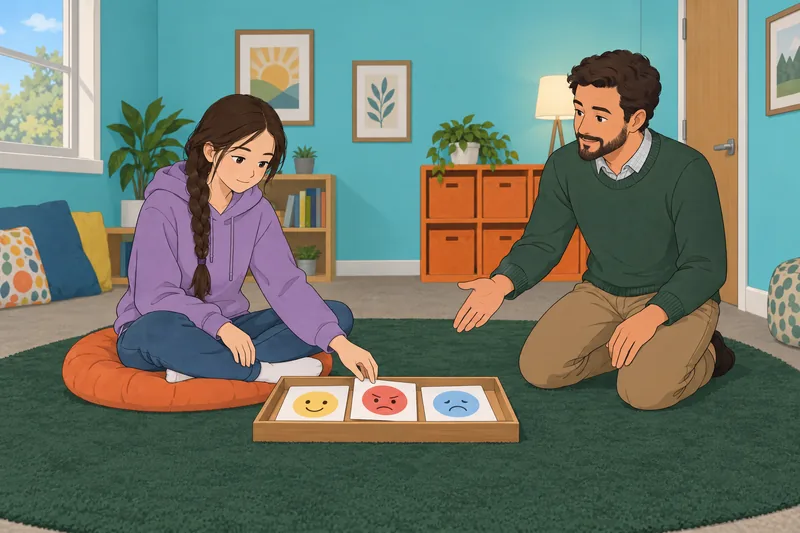 Do You Know: a teen sorts emotion cards.
