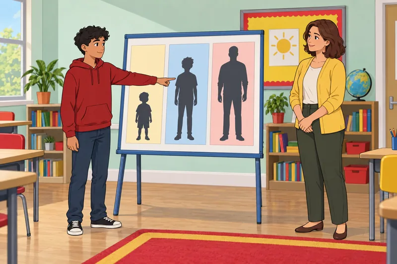 Do You Know: a student compares age-stage cards.