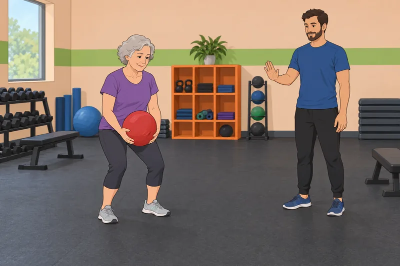 cuestionario ¿Está en? Una mujer eleva una pelota.