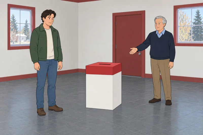 ¿Eres liberal o? Una papeleta canadiense entra.